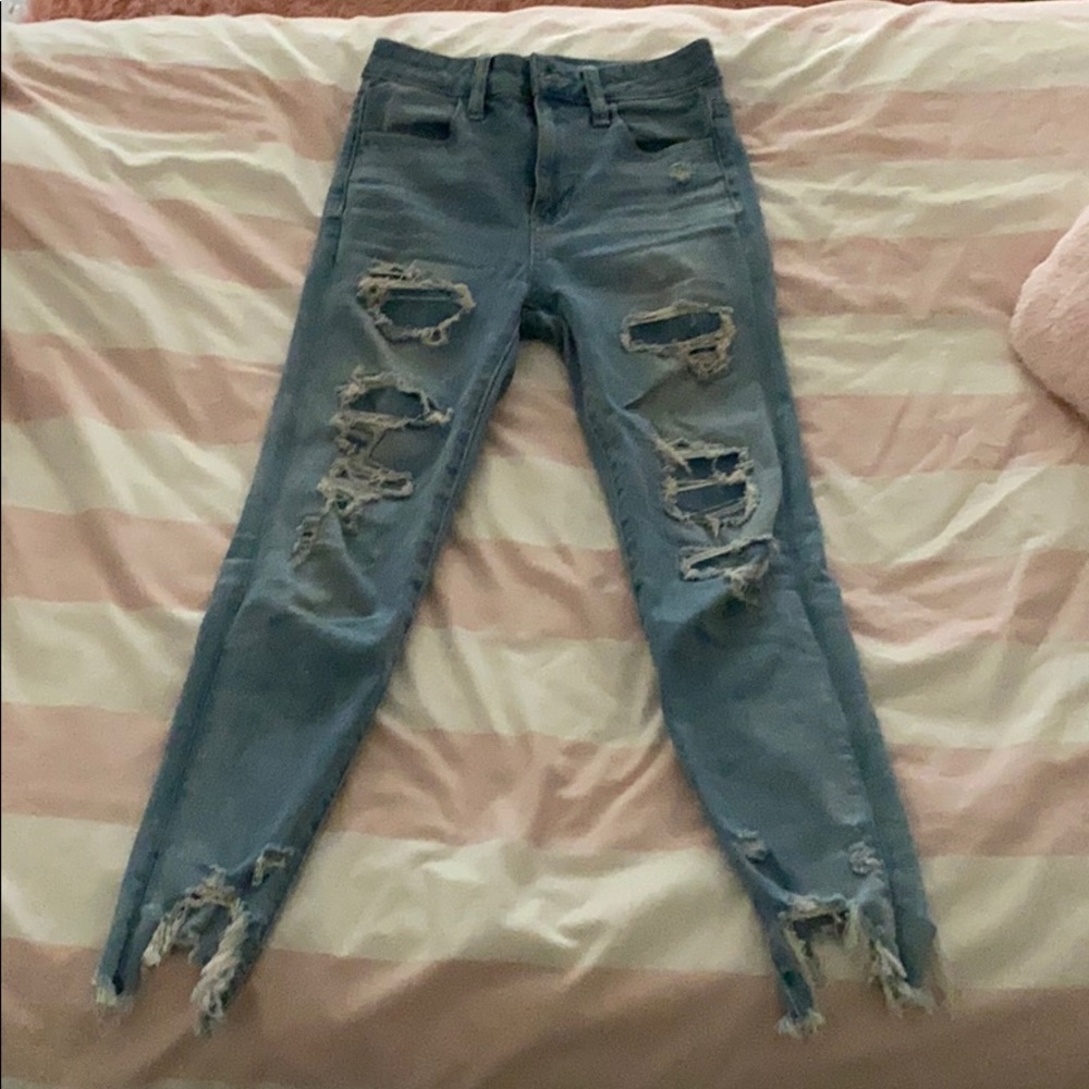 american eagle jeans- high rise 00 x short